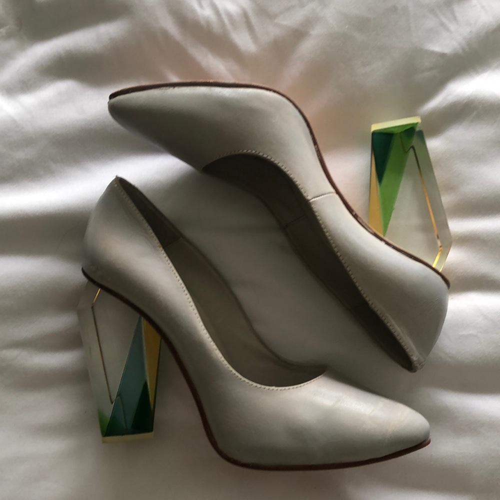 Miista leather pumps with plexi clear heel